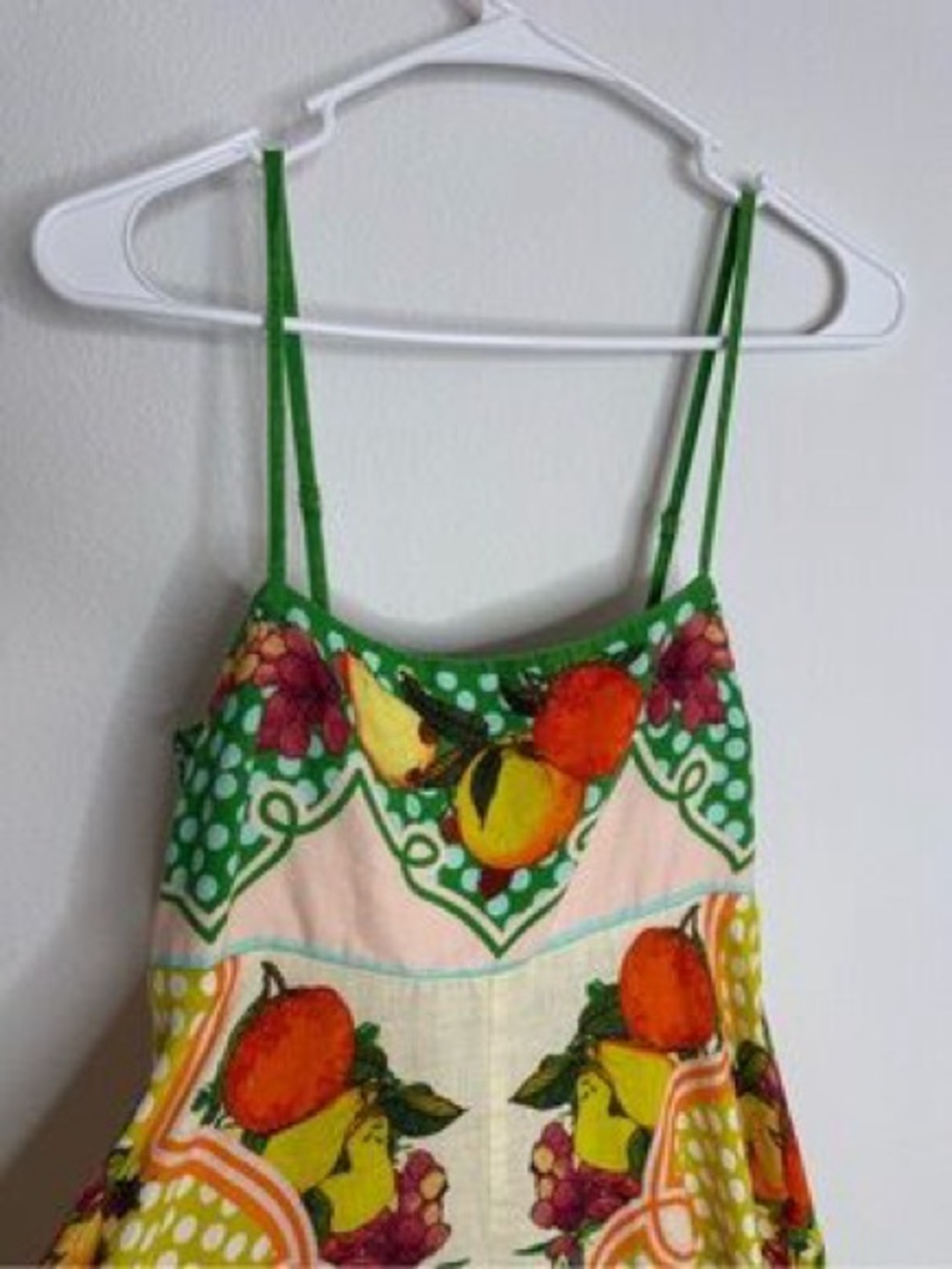 Alemais Green & Multi-Color Fruit-Print Spaghetti-Strap Maxi Dress - Picture 3 of 4